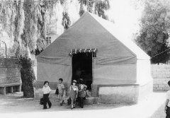 A tent was set up for kindergarten at one time, click to enlarge.